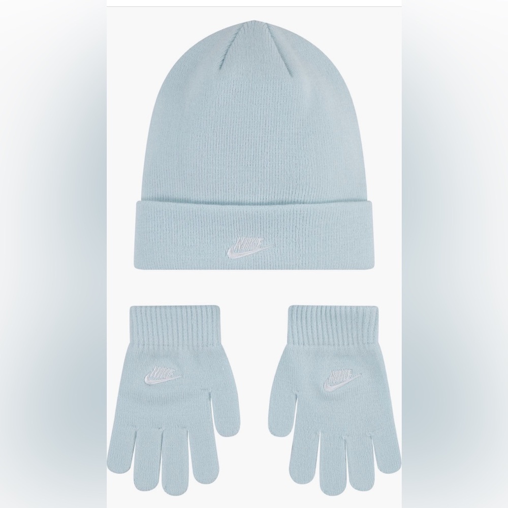 Nike Boys Beanie and Gloves in Glacier Blue